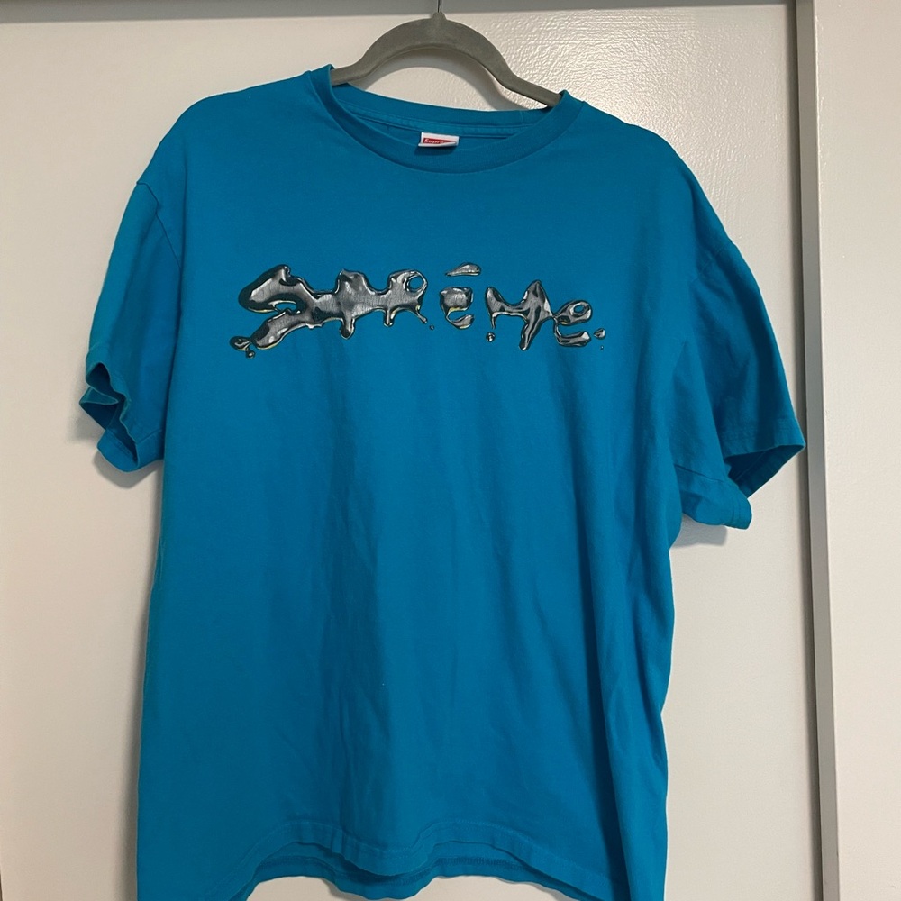 Supreme Bright Blue Liquid Tee FW 2018